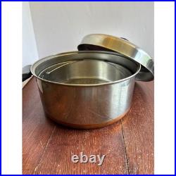 Vintage Revere Ware Copper Bottom Stock Pot Steamer Basket Lid Double Ring 9