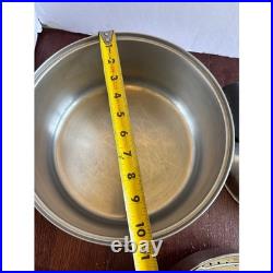 Vintage Revere Ware Copper Bottom Stock Pot Steamer Basket Lid Double Ring 9