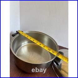 Vintage Revere Ware Copper Bottom Stock Pot Steamer Basket Lid Double Ring 9