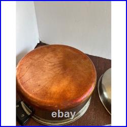 Vintage Revere Ware Copper Bottom Stock Pot Steamer Basket Lid Double Ring 9