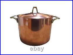 Vintage Revere Ware Copper Stainless Buffet Casserole Stock Pot With Lid Unused Vintage Revere Ware Copper Stainless Buffet Casserole Stock Pot With Lid Unused