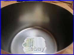 Vintage Revere Ware Copper Stainless Buffet Casserole Stock Pot With Lid Unused Vintage Revere Ware Copper Stainless Buffet Casserole Stock Pot With Lid Unused