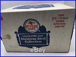 Vintage Revere Ware Dutch Oven Stock Pot 8 Qt 7038 Stainless Steel NEW USA