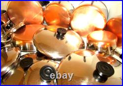 Vintage Revere Ware Lot Set Pots, Steamer & Double Boiler, 10 Skillet Plus