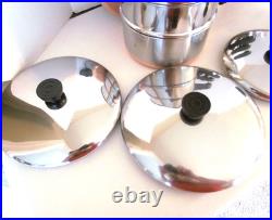 Vintage Revere Ware Lot Set Pots, Steamer & Double Boiler, 10 Skillet Plus
