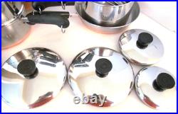 Vintage Revere Ware Lot Set Pots, Steamer & Double Boiler, 10 Skillet Plus