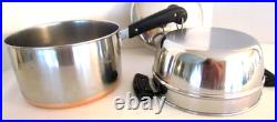 Vintage Revere Ware Pre 1968 Rare 4 Qt Long Handled Stock Pot+ Double Boiler