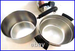 Vintage Revere Ware Pre 1968 Rare 4 Qt Long Handled Stock Pot+ Double Boiler