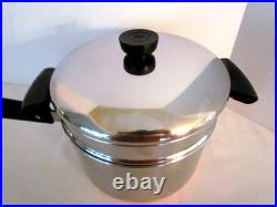 Vintage Revere Ware Pre 1968 Rare 4 Qt Long Handled Stock Pot+ Double Boiler