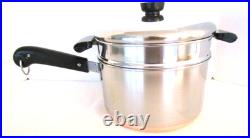 Vintage Revere Ware Pre 1968 Rare 4 Qt Long Handled Stock Pot+ Double Boiler