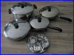 Vintage Revere Ware Stainless Steel 13 Pieces Copper Clad Bottom Set