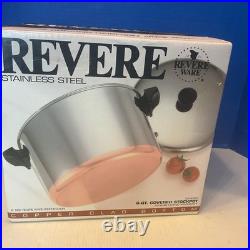 Vintage Revere Ware Stainless Steel Copper Bottom 6 QT Stockpot 3514267 NIB 1992