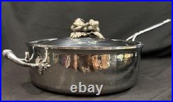 Vintage Ruffoni Opus Prima Hammered Stainless Steel Braiser 5 qt Retired