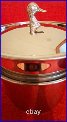 Vintage SABATIER De La Cuisine Pasta Pot with Strainer Duck Mallard Stainless