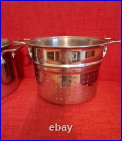 Vintage SABATIER De La Cuisine Pasta Pot with Strainer Duck Mallard Stainless