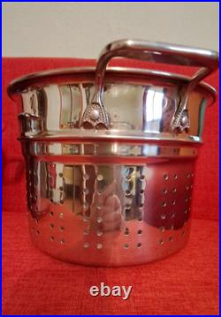 Vintage SABATIER De La Cuisine Pasta Pot with Strainer Duck Mallard Stainless