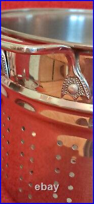 Vintage SABATIER De La Cuisine Pasta Pot with Strainer Duck Mallard Stainless