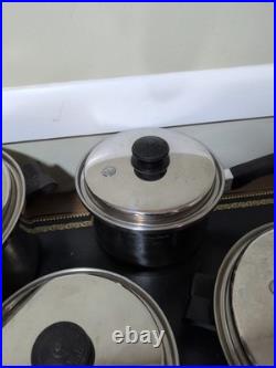 Vintage SALADMASTER Stainless Steel Cookware Set/13 pieces/USA/Vapo Lids/ T-304S