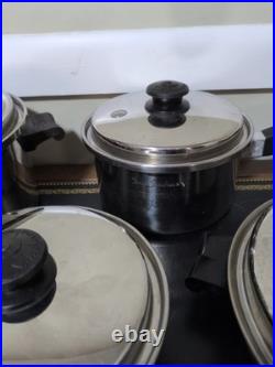 Vintage SALADMASTER Stainless Steel Cookware Set/13 pieces/USA/Vapo Lids/ T-304S