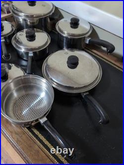 Vintage SALADMASTER Stainless Steel Cookware Set/13 pieces/USA/Vapo Lids/ T-304S