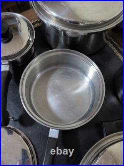 Vintage SALADMASTER Stainless Steel Cookware Set/13 pieces/USA/Vapo Lids/ T-304S