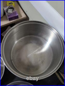 Vintage SALADMASTER Stainless Steel Cookware Set/13 pieces/USA/Vapo Lids/ T-304S