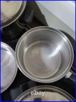 Vintage SALADMASTER Stainless Steel Cookware Set/13 pieces/USA/Vapo Lids/ T-304S