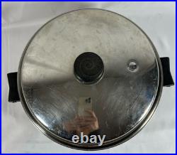 Vintage SaladMaster 18/8 Tri-Clad Stainless Steel 6 Quart Stock Pot w Vapor lid