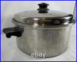 Vintage SaladMaster 18/8 Tri-Clad Stainless Steel 6 Quart Stock Pot w Vapor lid