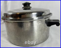 Vintage SaladMaster 18/8 Tri-Clad Stainless Steel 6 Quart Stock Pot w Vapor lid