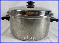 Vintage SaladMaster 18/8 Tri-Clad Stainless Steel 6 Quart Stock Pot w Vapor lid