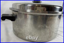 Vintage SaladMaster 18/8 Tri-Clad Stainless Steel 6 Quart Stock Pot w Vapor lid
