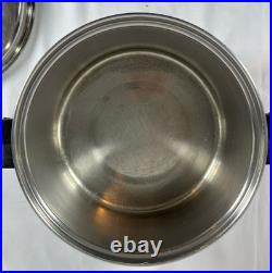 Vintage SaladMaster 18/8 Tri-Clad Stainless Steel 6 Quart Stock Pot w Vapor lid
