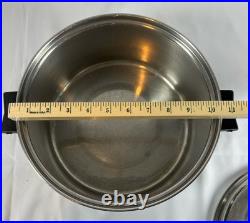 Vintage SaladMaster 18/8 Tri-Clad Stainless Steel 6 Quart Stock Pot w Vapor lid