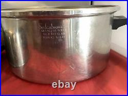 Vintage Saladmaster 18-8 Tri Clad stock pot 6 1/2 Qt Dutch Oven Egg Dome Lid Pan
