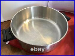 Vintage Saladmaster 18-8 Tri Clad stock pot 6 1/2 Qt Dutch Oven Egg Dome Lid Pan
