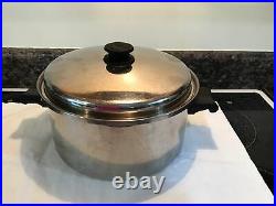 Vintage Saladmaster 6qt Stock Pot Dutch Oven T304S Stainless Steel With Vapo Lid