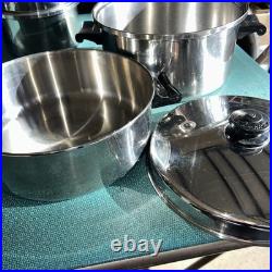 Vintage Saladmaster Stainless Steel 6 Quart Qt Stock Pot W Two Pot & Lid 3 Piece