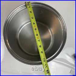 Vintage Saladmaster T304S Stainless Steel Stock Pot 10 3/4 Inch Wide, 8 Deep