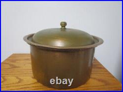 Vintage Tarnished Copper & Stainless Steel Large Pot with Lid