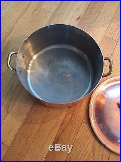 Vintage William Sonoma By Mauviel 9.5 Copper Stock Pot With Stainless Steel