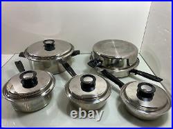 Vollrath Queens Choice 10 Piece 304 Stainless Tri Ply USA Made Vintage Pots Pans