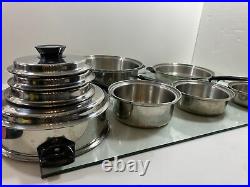 Vollrath Queens Choice 10 Piece 304 Stainless Tri Ply USA Made Vintage Pots Pans