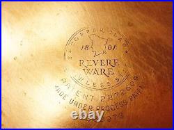 Vtg 10 pc Revere Ware Pot Pan Cookware Set Lid Skillet Copper Bottom USA Steamer