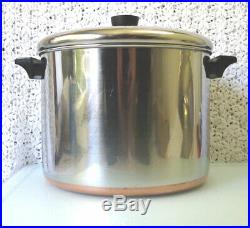 Vtg 1801 REVERE WARE 10 qt'81 dutch oven stockpot Pan Copper Clad Stainless USA