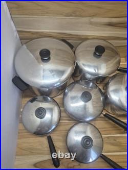 Vtg 1801 Revere Ware 12-Piece Copper Clad Cookware Set with Lids 1 to 4qt with 8qt