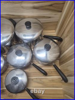 Vtg 1801 Revere Ware 12-Piece Copper Clad Cookware Set with Lids 1 to 4qt with 8qt
