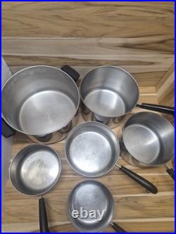 Vtg 1801 Revere Ware 12-Piece Copper Clad Cookware Set with Lids 1 to 4qt with 8qt