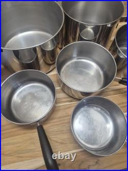 Vtg 1801 Revere Ware 12-Piece Copper Clad Cookware Set with Lids 1 to 4qt with 8qt