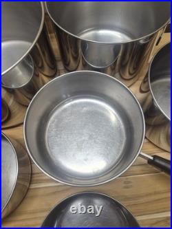 Vtg 1801 Revere Ware 12-Piece Copper Clad Cookware Set with Lids 1 to 4qt with 8qt